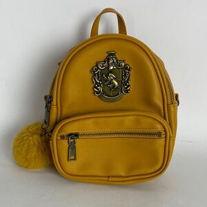 New Harry Potter Hufflepuff Crest Yellow Faux Leather Mini Backpack Universal